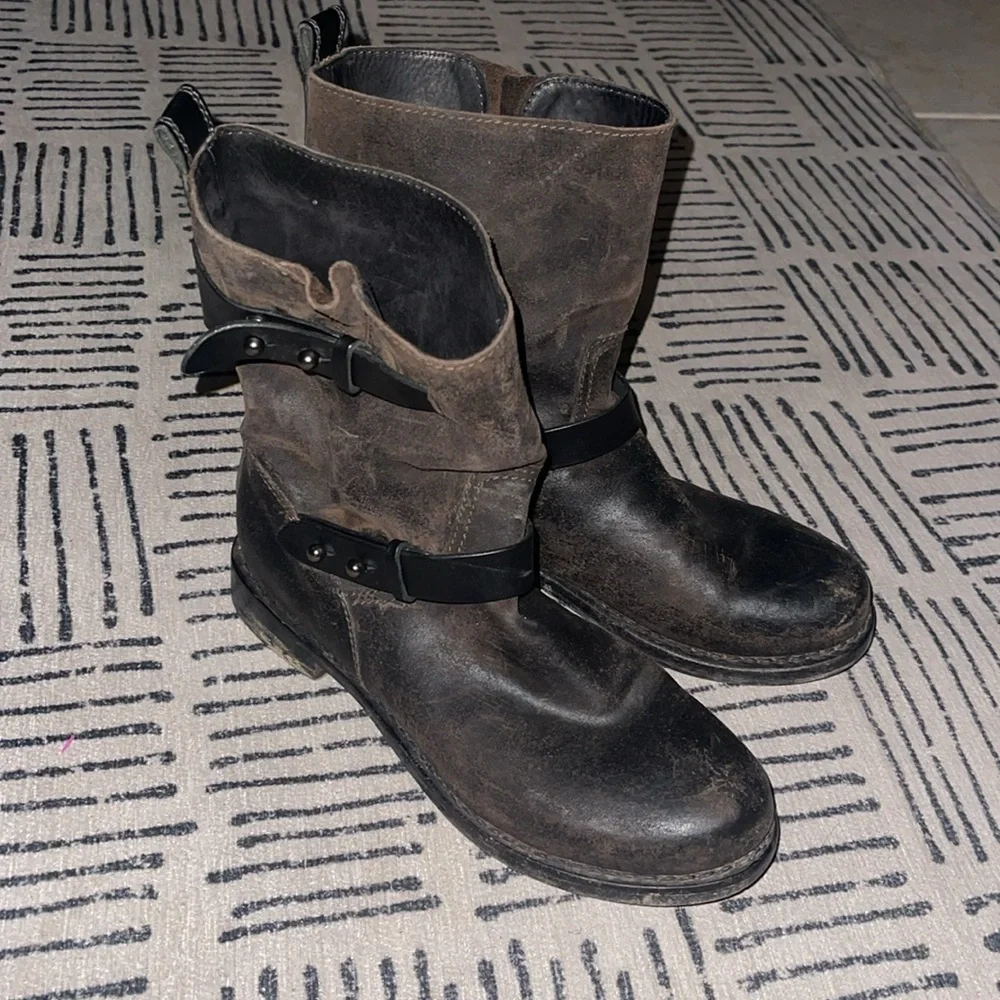 rag & bone waxed calfskin moto boots size 9 39 - Picture 5 of 11